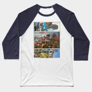 Greetings from Belgrade in Serbia Vintage style retro souvenir Baseball T-Shirt